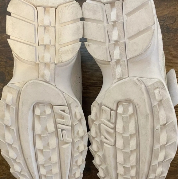 FILA Disruptors II White Platform Sneakers with Red Blue Velcro Logo Strap 8.5 - Picture 8 of 10